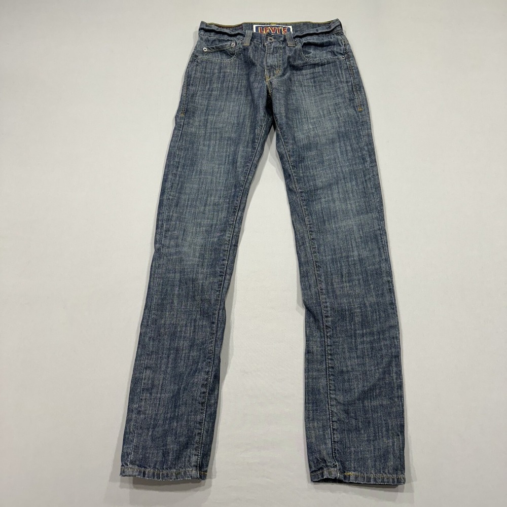Levis Jeans Mens 29x32 Blue 511 Skinny Medium Wash Denim Pockets Logo Workwear - Picture 2 of 8